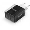 Chytrá síťová nabíječka ALIGATOR 3.4A, 2xUSB, smart IC, černá
