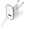 Nabíječka ALIGATOR MicroUSB s USB výst 5V/2,1A, bílá