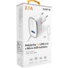 Nabíječka ALIGATOR MicroUSB s USB výst 5V/2,1A, bílá