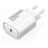 Chytrá síťová nabíječka ALIGATOR Power Delivery 20W, USB-C kabel pro iPhone/iPad, bílá