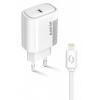 Chytrá síťová nabíječka ALIGATOR Power Delivery 20W, USB-C kabel pro iPhone/iPad, bílá