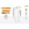 Chytrá síťová nabíječka ALIGATOR Power Delivery 20W, USB-C, bílá