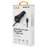 Nabíječka do auta ALIGATOR microUSB s USB výstupem, 2.4A, Turbo charge, černá