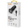 Nabíječka do auta ALIGATOR USB-C s 2xUSB výstupem 2,4A, Turbo charge, černá