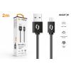 Datový kabel ALIGATOR 2A micro USB 2m, černý