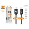 Datový kabel ALIGATOR POWER 3A, USB-C/micro USB 1m, černý