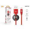 Datový kabel ALIGATOR PREMIUM 2A, Lightning, 1m, červený