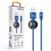 Datový kabel ALIGATOR PREMIUM 2A, Lightning, 1m, modrý