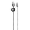 Datový kabel ALIGATOR PREMIUM 2A, Lightning, 1m, šedý