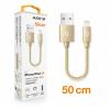 Datový kabel ALIGATOR PREMIUM 2A, Lightning, 0,5m, zlatý