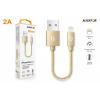 Datový kabel ALIGATOR PREMIUM 2A, Lightning, 0,5m, zlatý