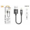 Datový kabel ALIGATOR PREMIUM 2A, USB-C, 0,5m, černý