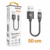 Datový kabel ALIGATOR PREMIUM 2A, Lightning, 0,5m, černý