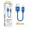Datový kabel ALIGATOR PREMIUM 2A, USB-C, 0,5m, modrý