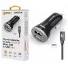 Chytrá nabíječka do auta ALIGATOR 3.4A, 2xUSB, smart IC, černá, micro USB kabel 2A