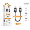 AL.kabel  USB-C/microUSB 0,15m černý  XS