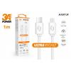 AL.kabel  USB C-Bmicro 1m 3A bílý  XS