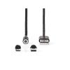 Kabel NEDIS CCGB60630BK20 USB 2v1 2m Black