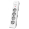 Přepěťová ochrana PHILIPS SPN7040WA/60, 600J, 4 zásuvky, 2m, bílá/šedá