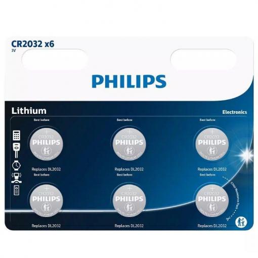 Baterie PHILIPS CR2032, blistr 6ks, Lithium cena za balení 6 ks