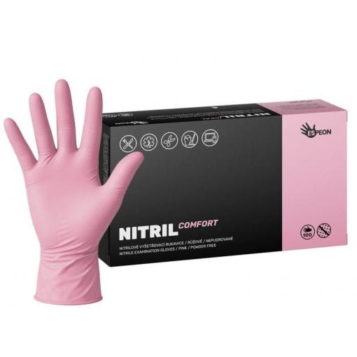 Nitrilové rukavice NITRIL COMFORT 100 ks, vel. XS, růžové