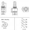 Kovové tlačítko PBS-24-412, ON-(ON), 250 V / 2 A, otvor 12 mm