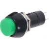 Stiskací tlačítko PBS-11B, OFF-(ON), 250 V / 1 A, zelené