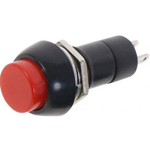 Stiskací tlačítko PBS-11A, OFF-ON, 250 V / 1 A, červené