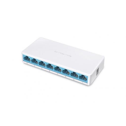 Síťový switch Mercusys MS108, 8× RJ-45, 10/100 Mbps, plastové pouzdro