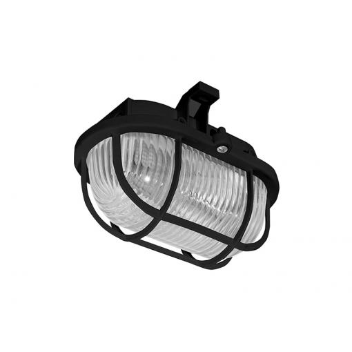 svítid,  ovál OVAL 60W+mříž.čiré černé IP44