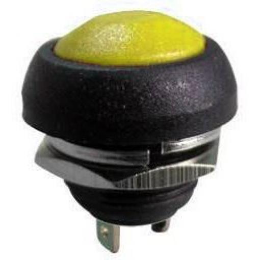 Tlačítko PBS-33B, OFF-(ON), 250 V / 1 A, plastové, žluté