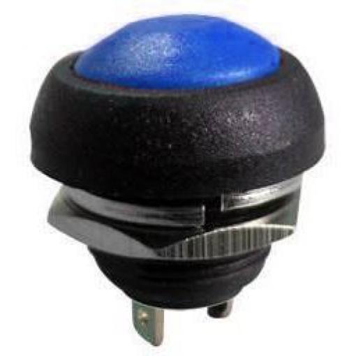 Tlačítko PBS-33B, OFF-(ON), 250 V / 1 A, průměr 12 mm, modré