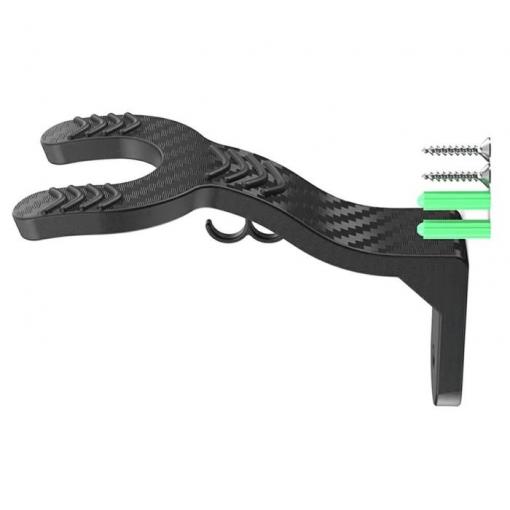 Nástěnný držák na motocyklovou helmu, PP plast, černý