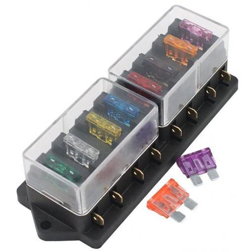 Distribuční blok pro 8 pojistek 19×12 mm