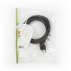 Napájecí kabel úhlový, EURO kon., černý, plochý, 2x 0,75mm, 3m