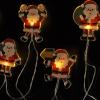 Solight LED okenní řetěz - Santa, 6x LED, přísavný, 120cm, 2x AA - 1V251