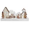 Solight LED vánoční vesnička, 34x17cm, dřevo, 4 LED, 2x AA - 1V256