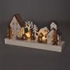 Solight LED vánoční vesnička, 34x17cm, dřevo, 4 LED, 2x AA - 1V256