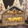 Solight LED adventní kalnedář - horská chata, 10x LED, 50x40cm, 2x AA - 1V258