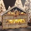 Solight LED adventní kalnedář - horská chata, 10x LED, 50x40cm, 2x AA - 1V258