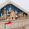 Solight LED adventní kalnedář - horská chata, 10x LED, 50x40cm, 2x AA - 1V258