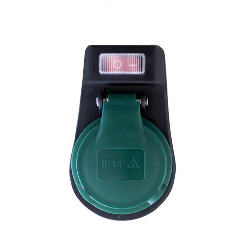 Průběžná zásuvka Solight P98, 230 V / 16 A, IP44, černá, vypínač