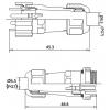 Konektor SP/SD13-4P vodotěsný na kabel, 250 V AC, 5 A