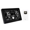 Solight Meteostanice, extra velký černobílý displej, teplota, vlhkost, tlak, RCC, USB nabíjení, černá - TE81BK