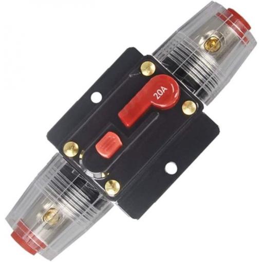 Proudový jistič DC 12–24 V / 20 A, pojistkové pouzdro