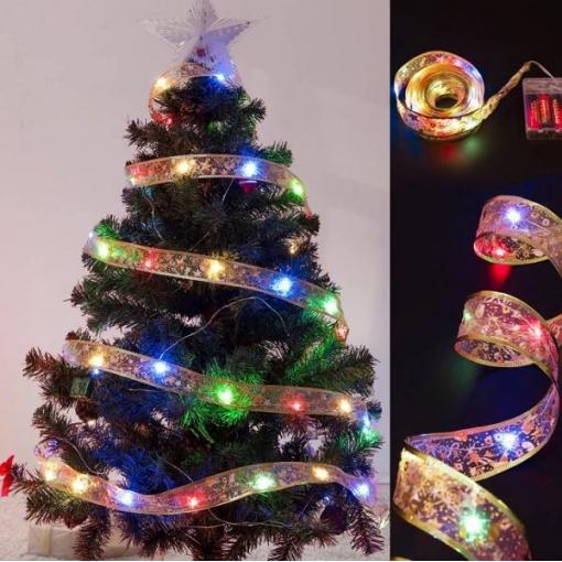 Ozdobná LED stuha zlatá 10 m, 100 diod, vícebarevná, 8 režimů