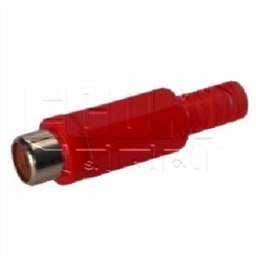 CINCH zásuvka SJ216A-1-RD-CG, plastový kryt, červená