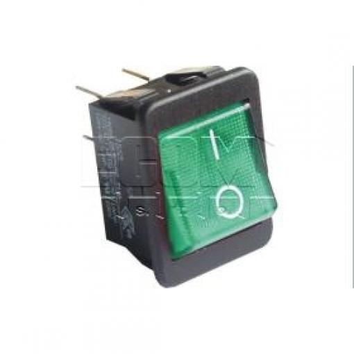 Kolébkový vypínač 2pól R595 BGNBT, 250 V / 16 A, podsvícený