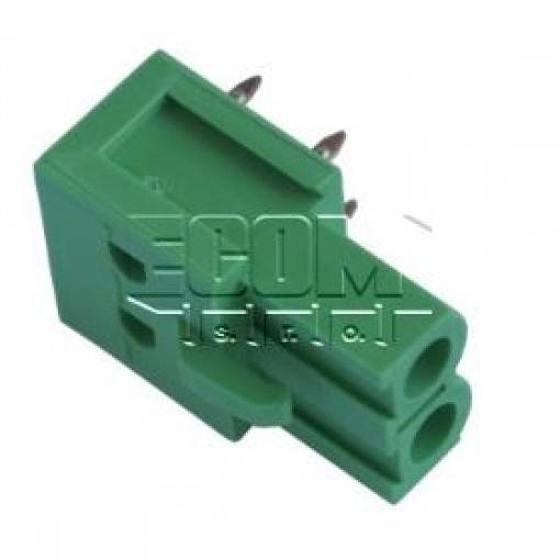 Zásuvka DEG 2EDGA-5.08-02P-14, 320 V / 20 A, 90°, zelená