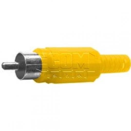 Vidlice RCA (CINCH) SP117A-1-YL-CG, plastový kryt, žlutá